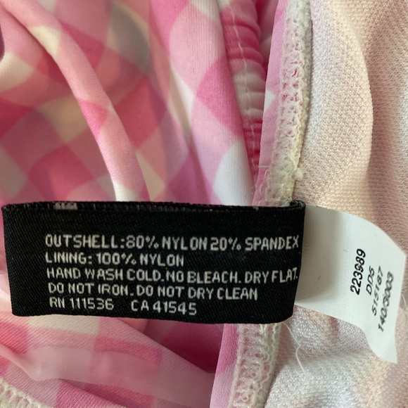 NWT Jessica Simpson Pink and White Gingham Print Monokini, Size XL - Picture 16 of 17